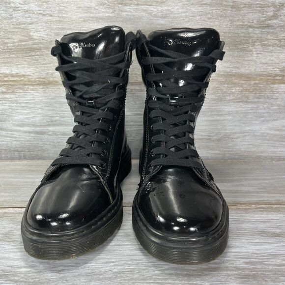 Dr. Martens Women’s Fade Pony Paten Lamper Italian Hair On Leather Boots Size 7 - Picture 3 of 13